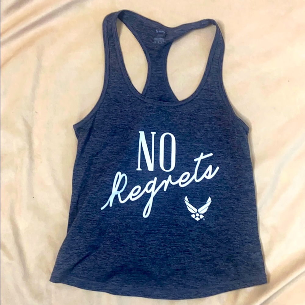 “No Regrets” tank Air Force tank top